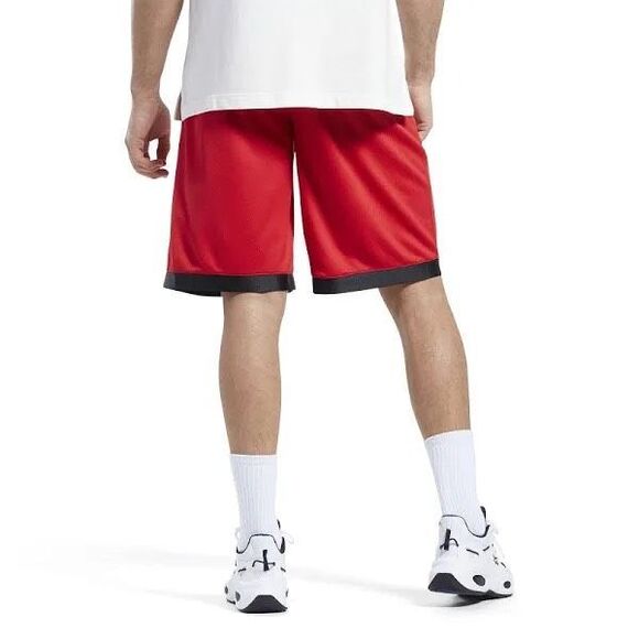 6. Reebok Mesh NWT Logo Print Mesh Basketball Shorts 10in Vector Red/Black - Picture 4 of 6